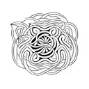 lotus with snakes  in rectangular shape  tattoo design idea