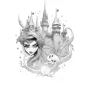 Mago Merlin disney tattoo design idea
