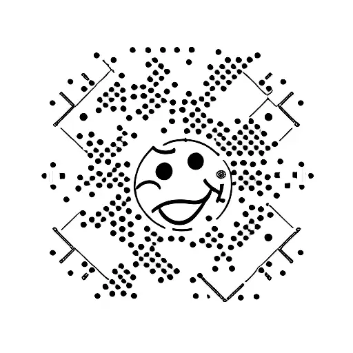 A minimalist tattoo of a smiley face made up of circuit board patterns, symbolizing your passion for technology and your positive outlook on life. tattoo design idea