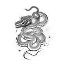 Chinese brushstroke snake tattoo design idea