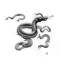 Chinese brushstroke snake tattoo design idea