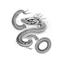 Chinese brushstroke snake tattoo design idea