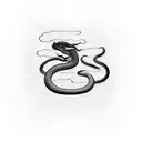 Chinese brushstroke snake tattoo design idea