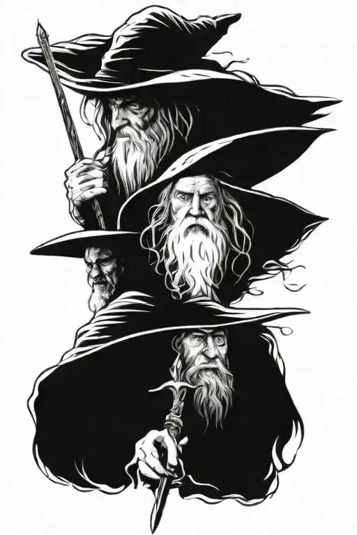 lord of the rings narsil and gandalf tattoo design idea