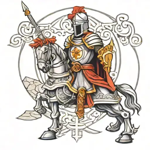 knight Templar in the style of Michelangelo   tattoo design idea