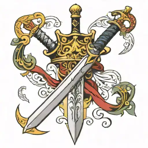 King Arthur's sword tattoo design idea