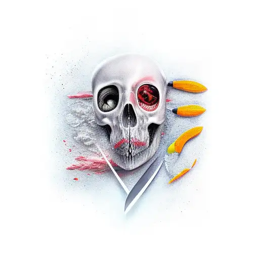 scalpel cutting skin tattoo design idea