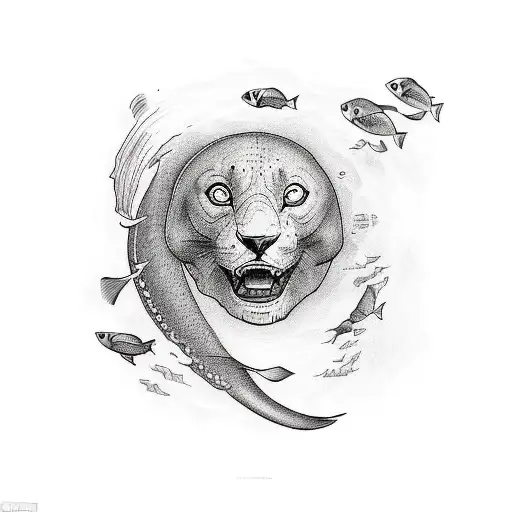 Incorporate imagery from Mac Miller's 'Swimming' album into a water-themed tattoo design tattoo design idea