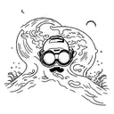 Incorporate imagery from Mac Miller's 'Swimming' album into a water-themed tattoo design tattoo design idea