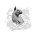 Incorporate imagery from Mac Miller's 'Swimming' album into a water-themed tattoo design tattoo design idea