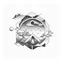 Incorporate imagery from Mac Miller's 'Swimming' album into a water-themed tattoo design tattoo design idea