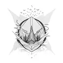 Incorporate imagery from Mac Miller's 'Swimming' album into a water-themed tattoo design tattoo design idea