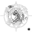 Incorporate imagery from Mac Miller's 'Swimming' album into a water-themed tattoo design tattoo design idea