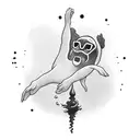 Incorporate imagery from Mac Miller's 'Swimming' album into a water-themed tattoo design tattoo design idea