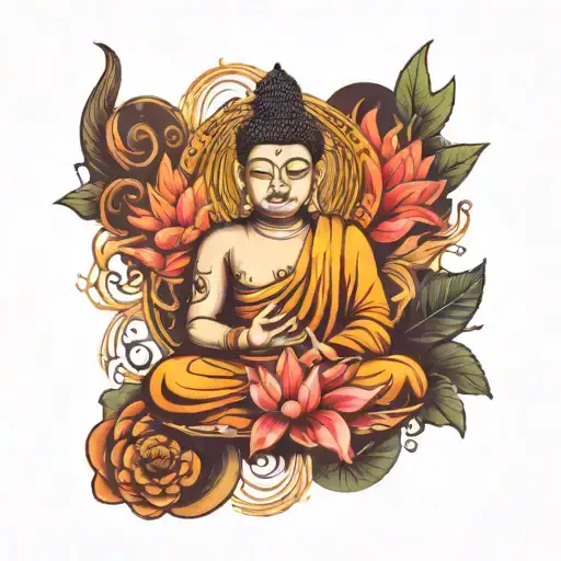 combination of buddha and lord shiva add some background colour which resembles peace and love  tattoo design idea
