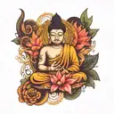 combination of buddha and lord shiva add some background colour which resembles peace and love  tattoo design idea