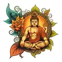 combination of buddha and lord shiva add some background colour which resembles peace and love  tattoo design idea
