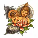 combination of buddha and lord shiva add some background colour which resembles peace and love  tattoo design idea