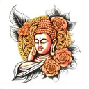 combination of buddha and lord shiva add some background colour which resembles peace and love  tattoo design idea
