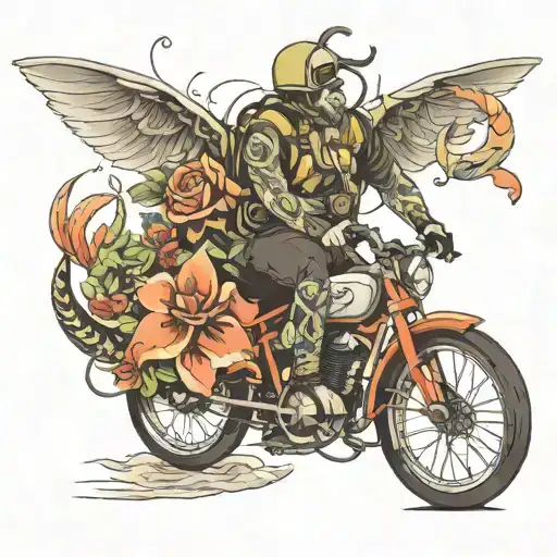 travel, scuba diving, cycling tattoo design idea