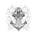 rainbow anchor heart tattoo design idea