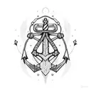 rainbow anchor heart tattoo design idea