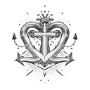 rainbow anchor heart tattoo design idea