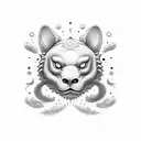 ying e yang fatto da pesci con al centro dello ying e dello yang la parola araba karma  tattoo design idea