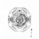 ying e yang fatto da pesci con al centro dello ying e dello yang la parola araba karma  tattoo design idea