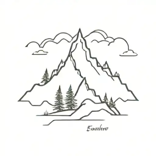 endurance outdoor mountain tattoo design idea