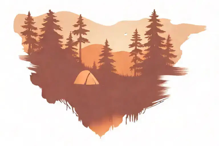 Camping tattoo design idea