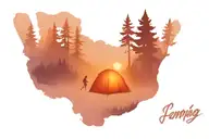 Camping tattoo design idea