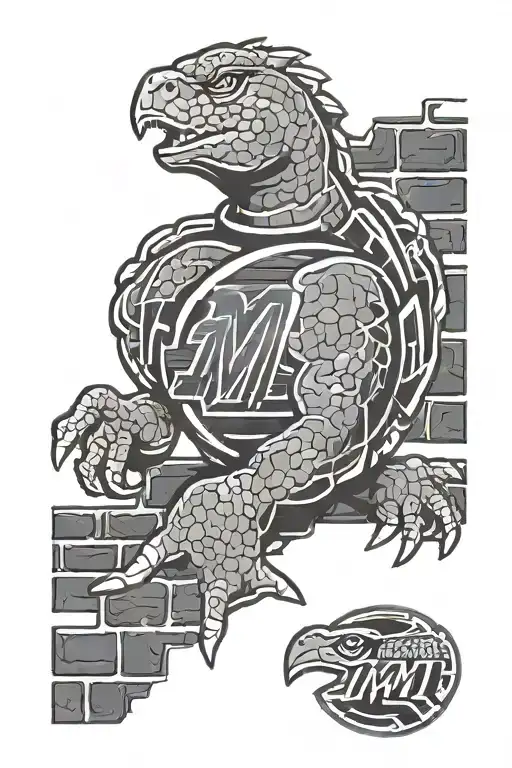 brick wall, maryland terrapins logo, 410 area code baltimore   tattoo design idea
