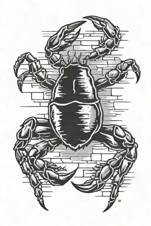 brick wall maryland crab tattoo design idea