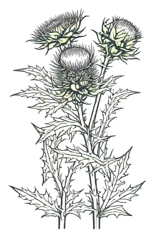 small thistle  tattoo design idea