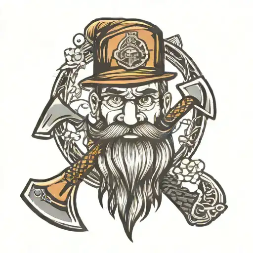 Lumberjack axe tattoo design idea