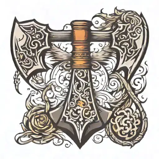 Miners axe tattoo design idea