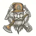Lumberjack axe tattoo design idea
