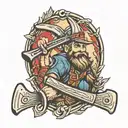Lumberjack axe tattoo design idea