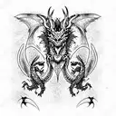 Dragon from hell tattoo design idea