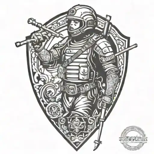 armor shoulder tattoo, mtb downhill, skier, black belt, dad, husband, gambler, fly fishing, sky diver tattoo design idea
