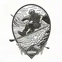 half sleeve, mtb downhill, skier, black belt, dad, husband, gambler, fly fishing, sky diver tattoo design idea