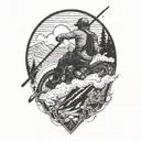 half sleeve, mtb downhill, skier, black belt, dad, husband, gambler, fly fishing, sky diver tattoo design idea