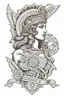 goddess Athena tattoo design idea