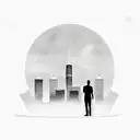 Creator of my own reality, with Houston skyline in background of man standing alone on street, with shadow of man with,  tattoo design idea