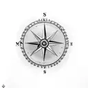 mountain, compass, motorcycle tattoo design idea