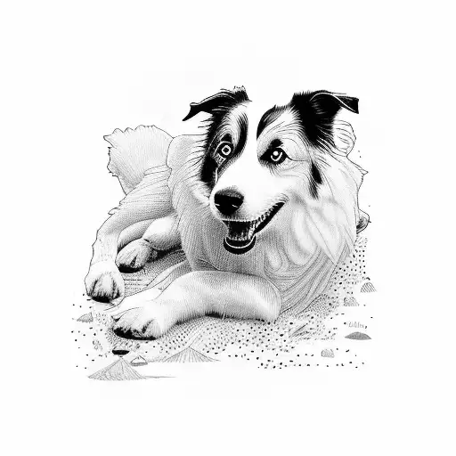 border collie tattoo design idea