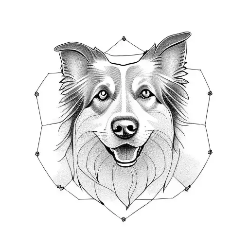 border collie tattoo design idea