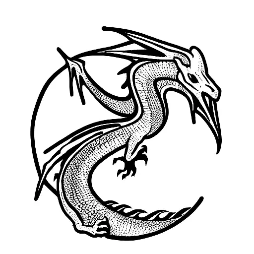Dragon smoking  tattoo design idea