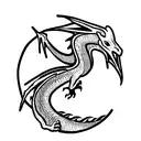 Dragon smoking  tattoo design idea